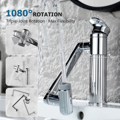 Metora 360° Rotatable Single-Hole Bathroom Faucet-BF2208