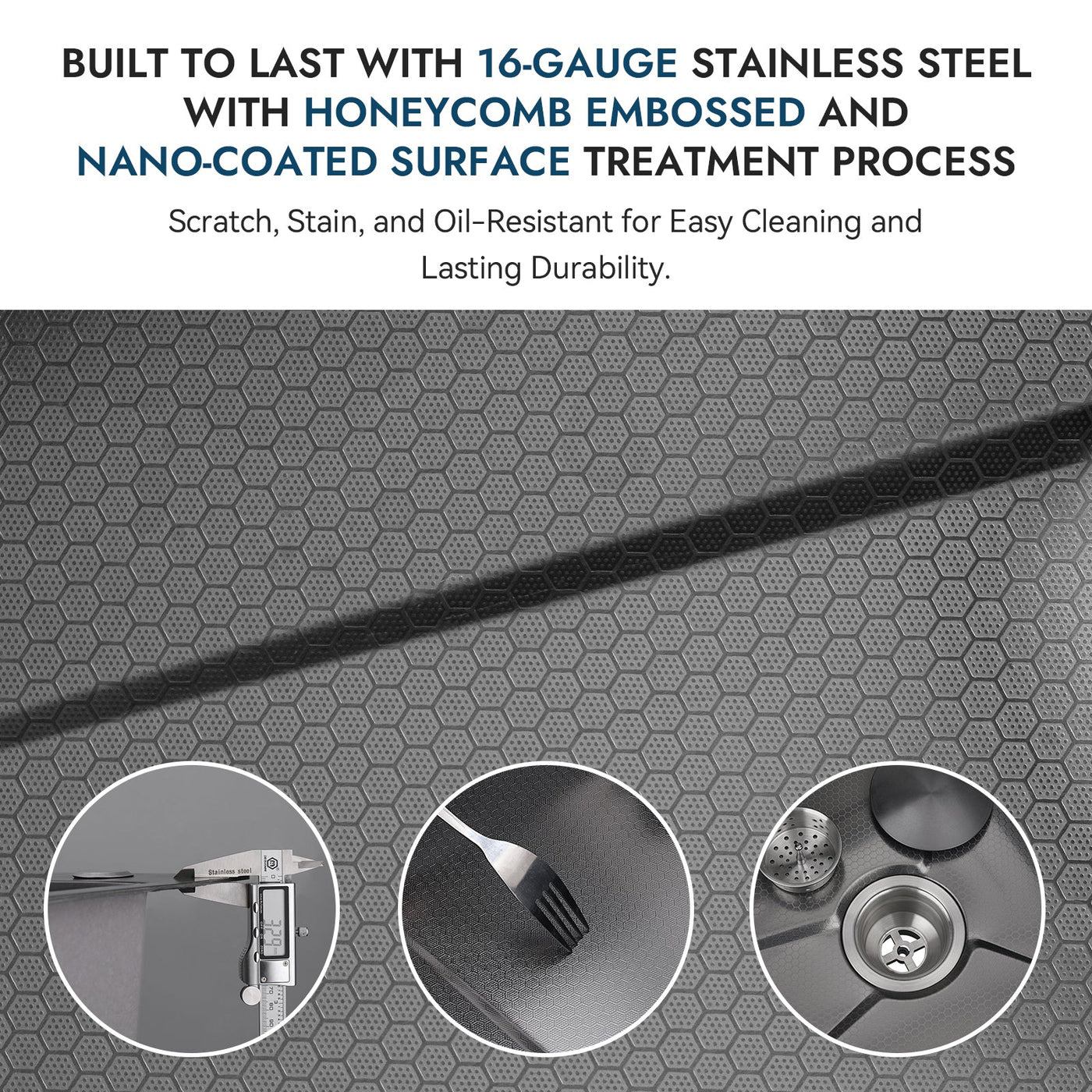 Metora 33x22 Inch Stainless Steel Kitchen Sink with Digital Temperature Display-KS2207L with 3/4 HP Garbage Disposal LGD-714