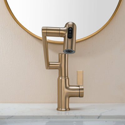 Recertified-Metora Single-Hole Rotatable Faucet with Temperature Display-BF2204-US