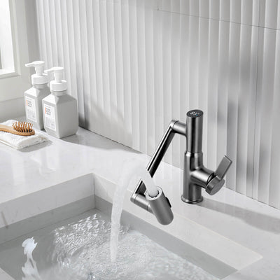 Recertified-Metora Single-Hole Rotatable Faucet with Temperature Display-BF2204-US