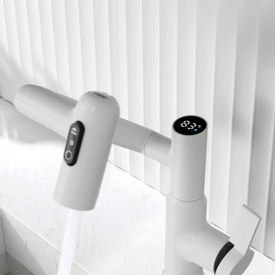 Recertified-Metora Single-Hole Rotatable Faucet with Temperature Display-BF2204-US