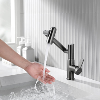 Recertified-Metora Single-Hole Rotatable Faucet with Temperature Display-BF2204-US