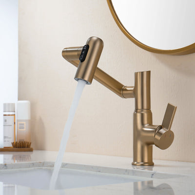 Recertified-Metora Single-Hole Rotatable Faucet with Temperature Display-BF2204-US