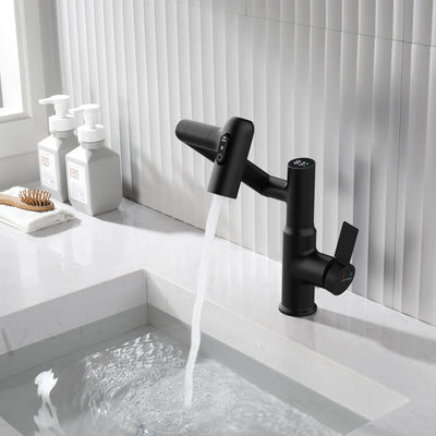 Recertified-Metora Single-Hole Rotatable Faucet with Temperature Display-BF2204-US