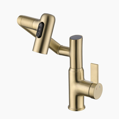 Recertified-Metora Single-Hole Rotatable Faucet with Temperature Display-BF2204-US