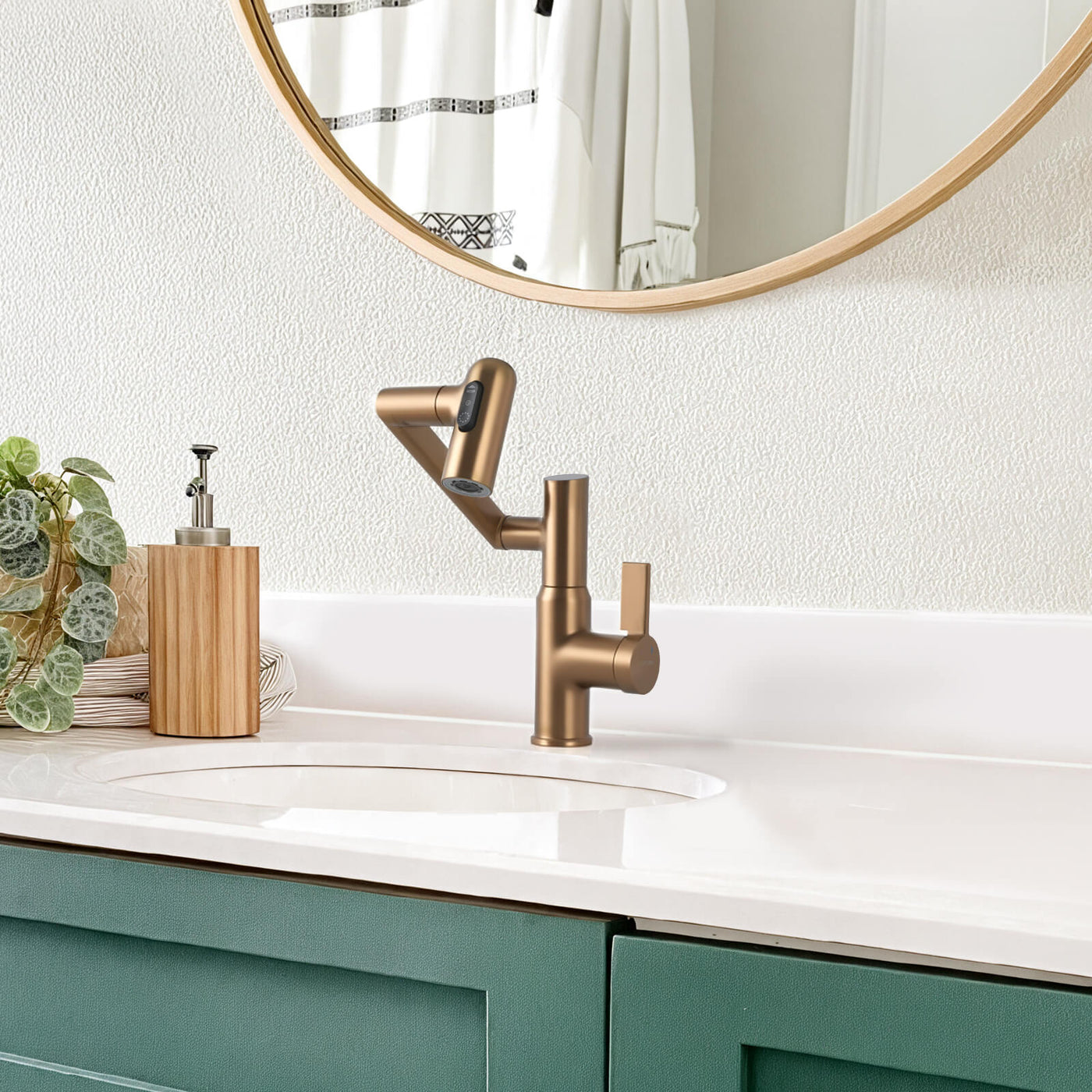 Recertified-Metora Single-Hole Rotatable Faucet with Temperature Display-BF2204-US