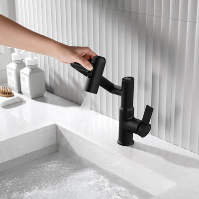 Recertified-Metora Single-Hole Rotatable Faucet with Temperature Display-BF2204-US