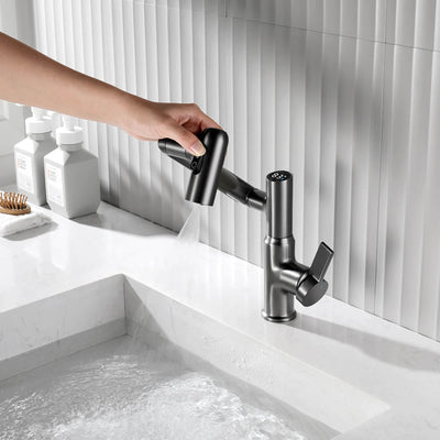 Recertified-Metora Single-Hole Rotatable Faucet with Temperature Display-BF2204-US