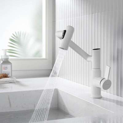 Recertified-Metora Single-Hole Rotatable Faucet with Temperature Display-BF2204-US