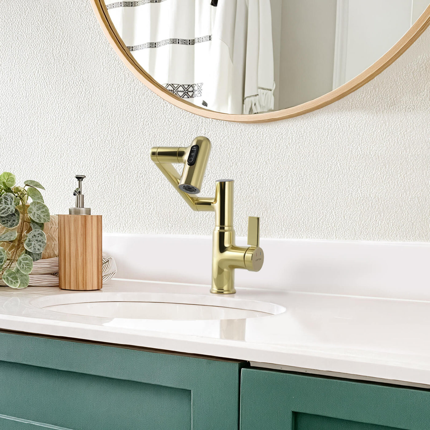 Recertified-Metora Single-Hole Rotatable Faucet with Temperature Display-BF2204-US