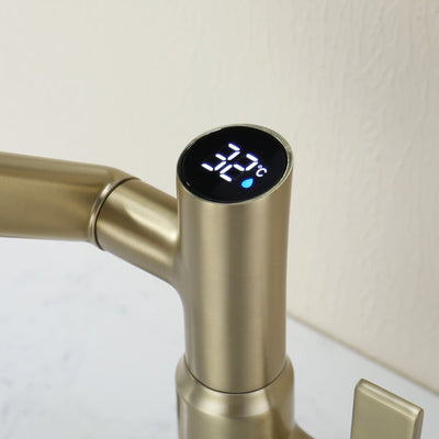 Recertified-Metora Single-Hole Rotatable Faucet with Temperature Display-BF2204-US