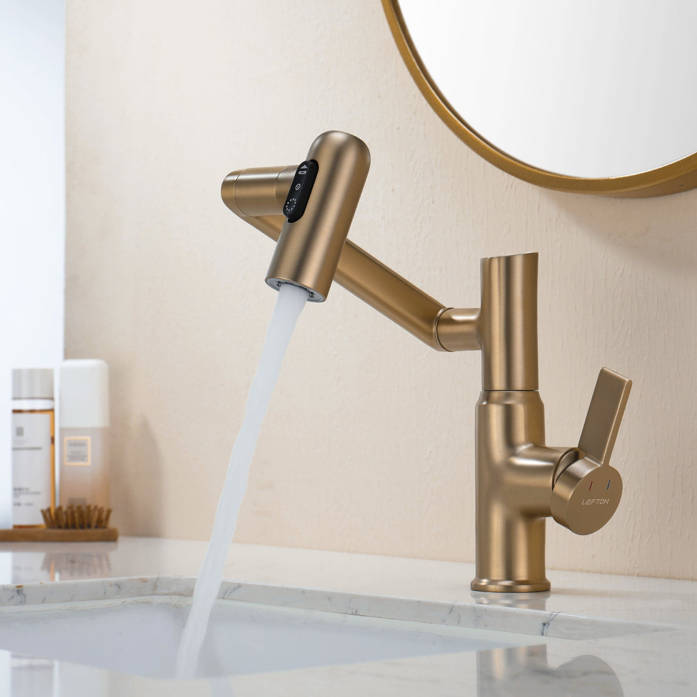 Metora Single-Hole Rotatable Faucet with Temperature Display-BF2204