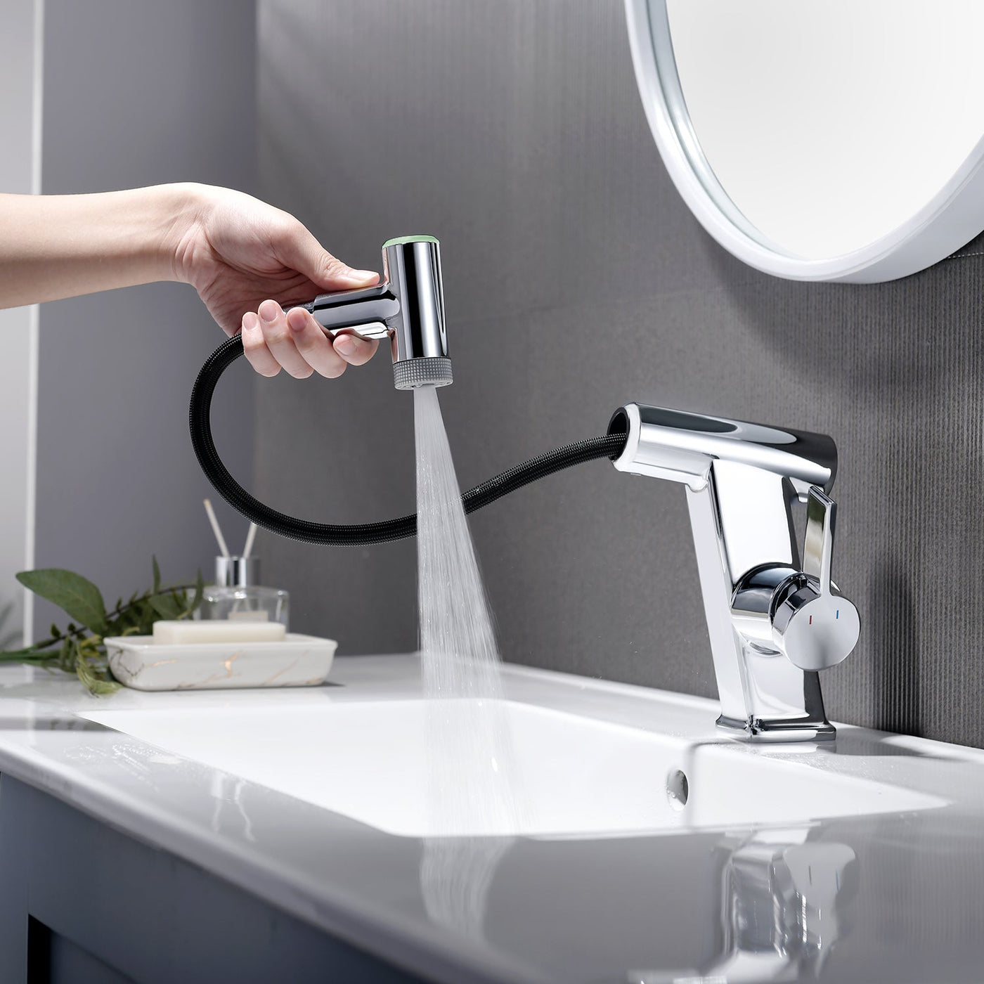 Metora Pull-Out Faucet with Temperature Display & LED Light - BF2207