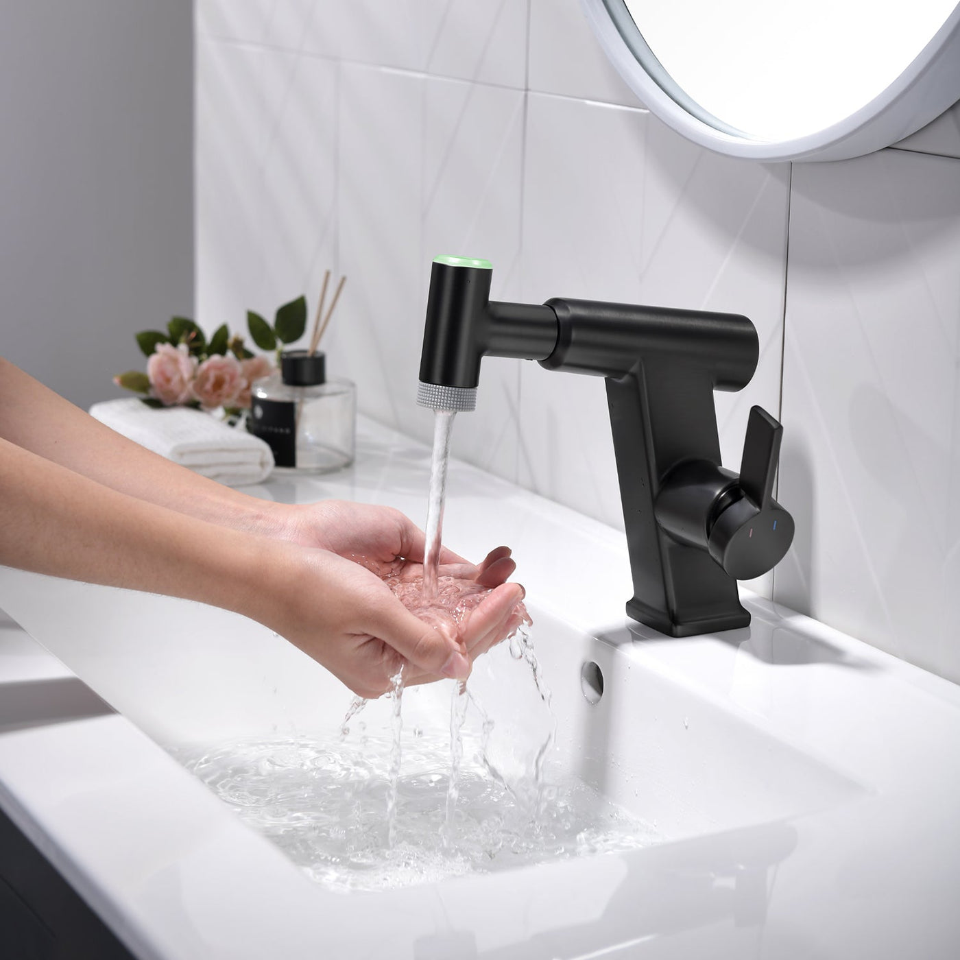 Metora Pull-Out Faucet with Temperature Display & LED Light - BF2207