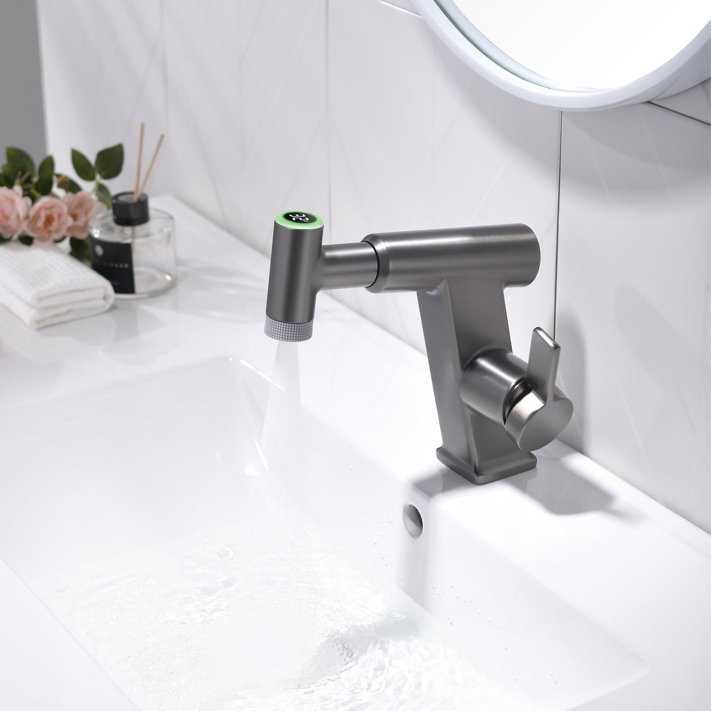 Metora Pull-Out Faucet with Temperature Display & LED Light - BF2207