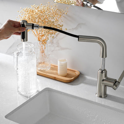 Metora Single-Hole Waterfall & Pull-Out Liftable Bathroom Faucet-BF2209