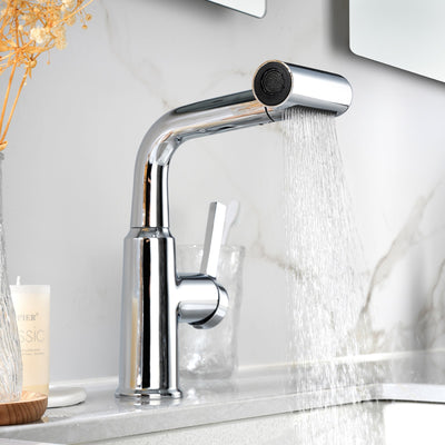 Metora Single-Hole Waterfall & Pull-Out Liftable Bathroom Faucet-BF2209