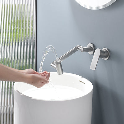 Metora Single-Handle Wall Mount Bathroom Faucet with Temperature Display-BFWM2401