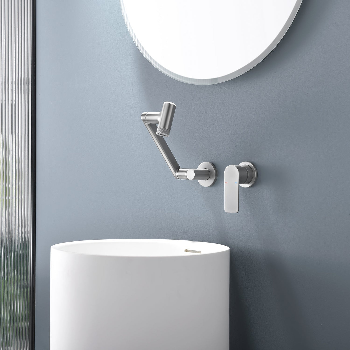 Metora Single-Handle Wall Mount Bathroom Faucet with Temperature Display-BFWM2401