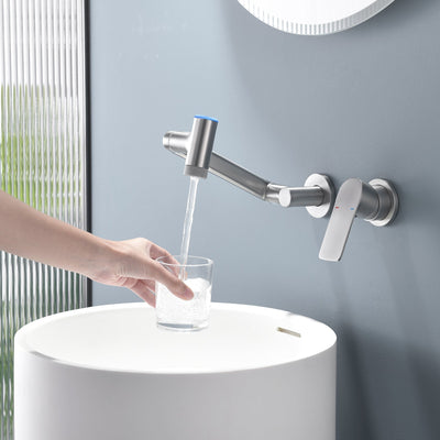 Metora Single-Handle Wall Mount Bathroom Faucet with Temperature Display-BFWM2401