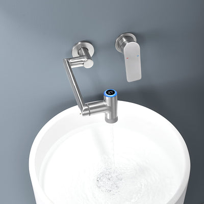 Metora Single-Handle Wall Mount Bathroom Faucet with Temperature Display-BFWM2401