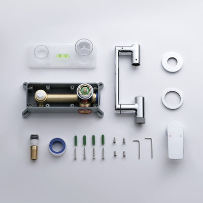 Metora Single-Handle Wall Mount Bathroom Faucet with Temperature Display-BFWM2401