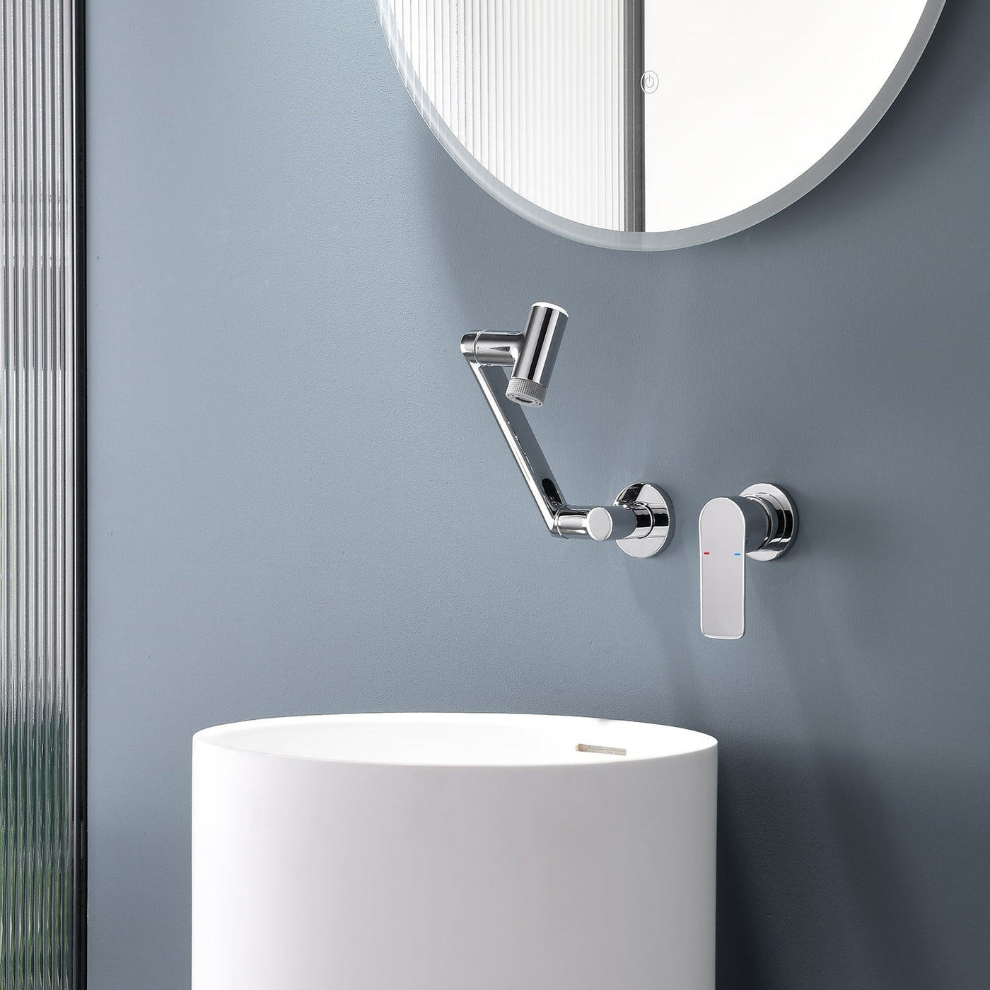 Metora Single-Handle Wall Mount Bathroom Faucet with Temperature Display-BFWM2401