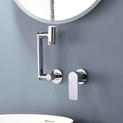 Metora Single-Handle Wall Mount Bathroom Faucet with Temperature Display-BFWM2401