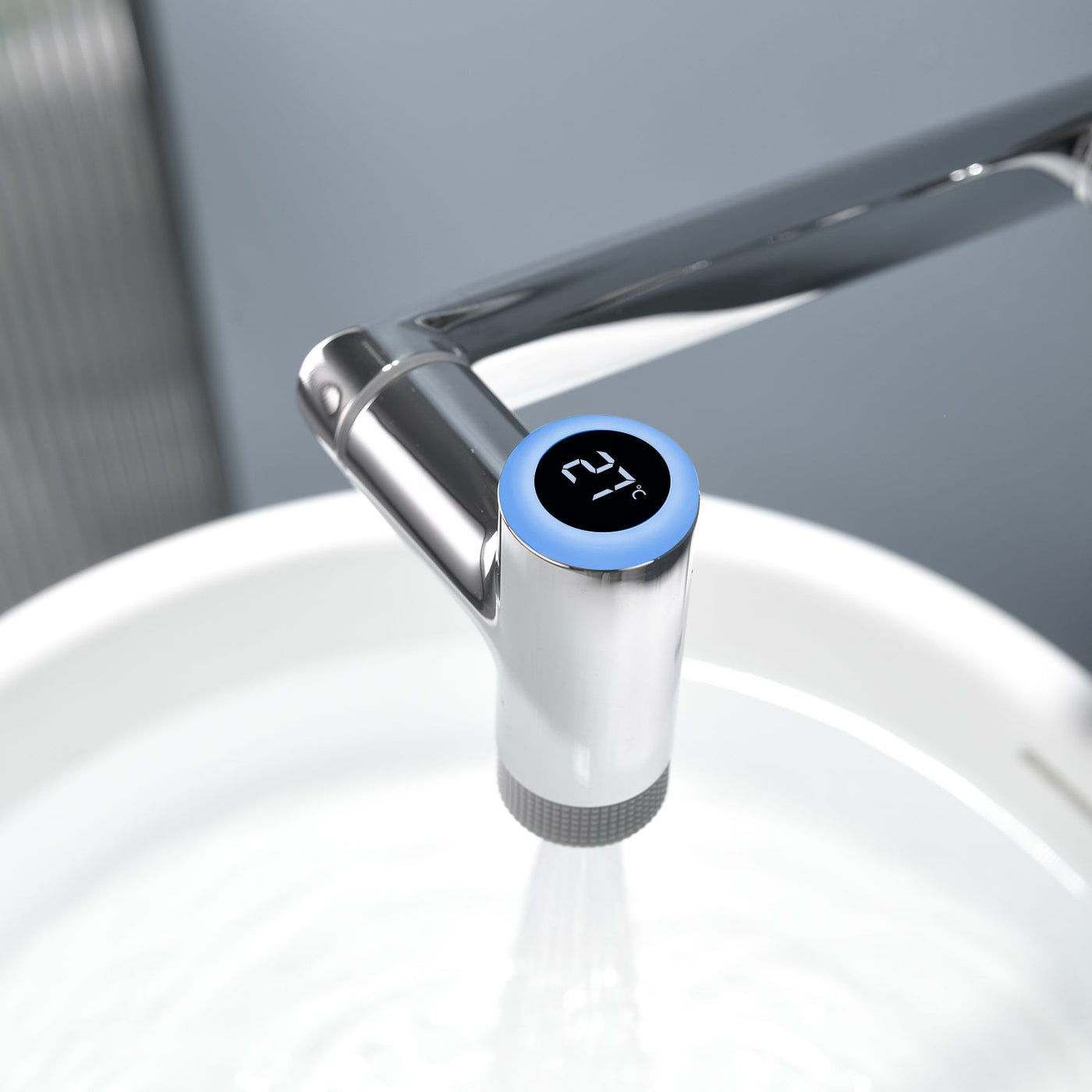 Metora Single-Handle Wall Mount Bathroom Faucet with Temperature Display-BFWM2401