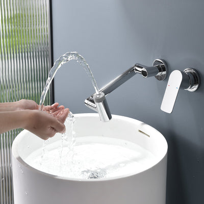 Metora Single-Handle Wall Mount Bathroom Faucet with Temperature Display-BFWM2401