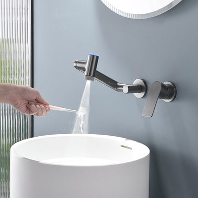 Metora Single-Handle Wall Mount Bathroom Faucet with Temperature Display-BFWM2401