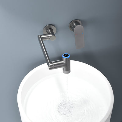 Metora Single-Handle Wall Mount Bathroom Faucet with Temperature Display-BFWM2401