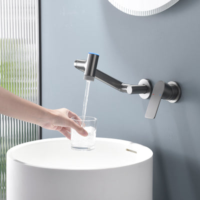 Metora Single-Handle Wall Mount Bathroom Faucet with Temperature Display-BFWM2401