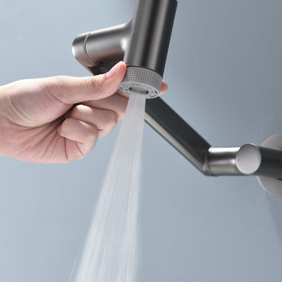 Metora Single-Handle Wall Mount Bathroom Faucet with Temperature Display-BFWM2401