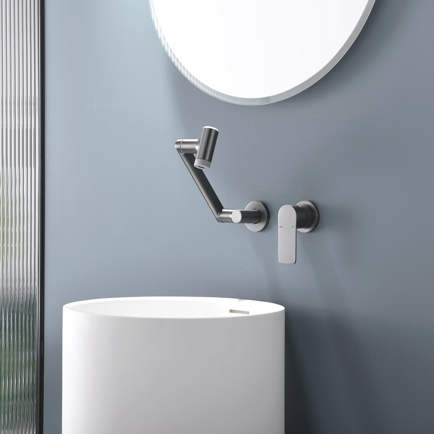 Metora Single-Handle Wall Mount Bathroom Faucet with Temperature Display-BFWM2401