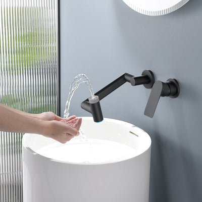 Metora Single-Handle Wall Mount Bathroom Faucet with Temperature Display-BFWM2401