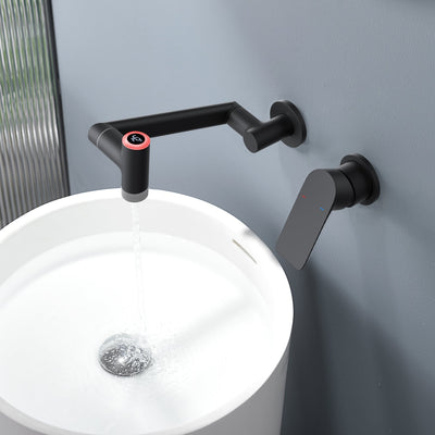 Metora Single-Handle Wall Mount Bathroom Faucet with Temperature Display-BFWM2401