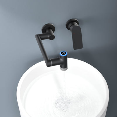 Metora Single-Handle Wall Mount Bathroom Faucet with Temperature Display-BFWM2401