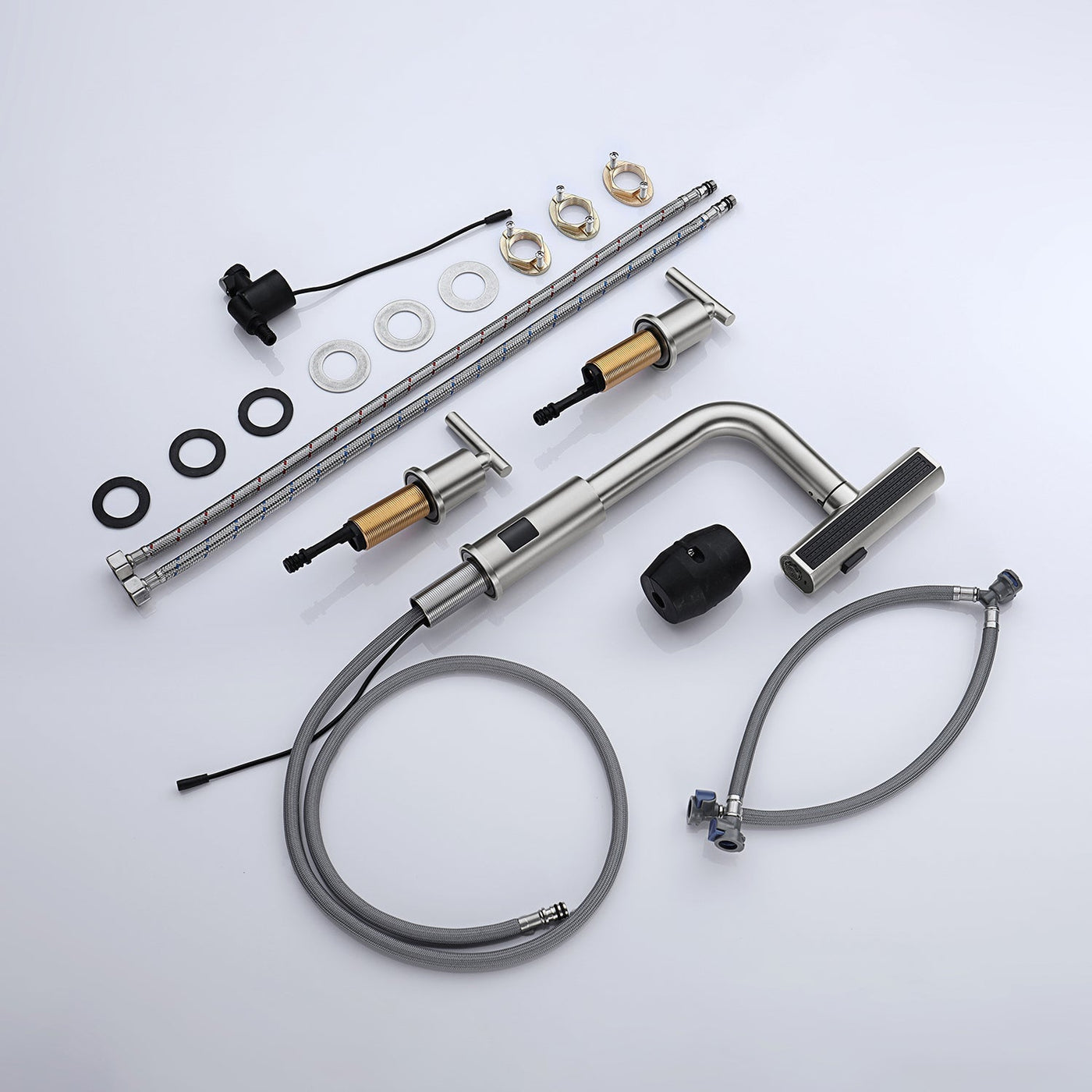 Metora Two-Handle Widespread Waterfall & Pull-Out Bathroom Faucet with Temperature Display-BFWS2401