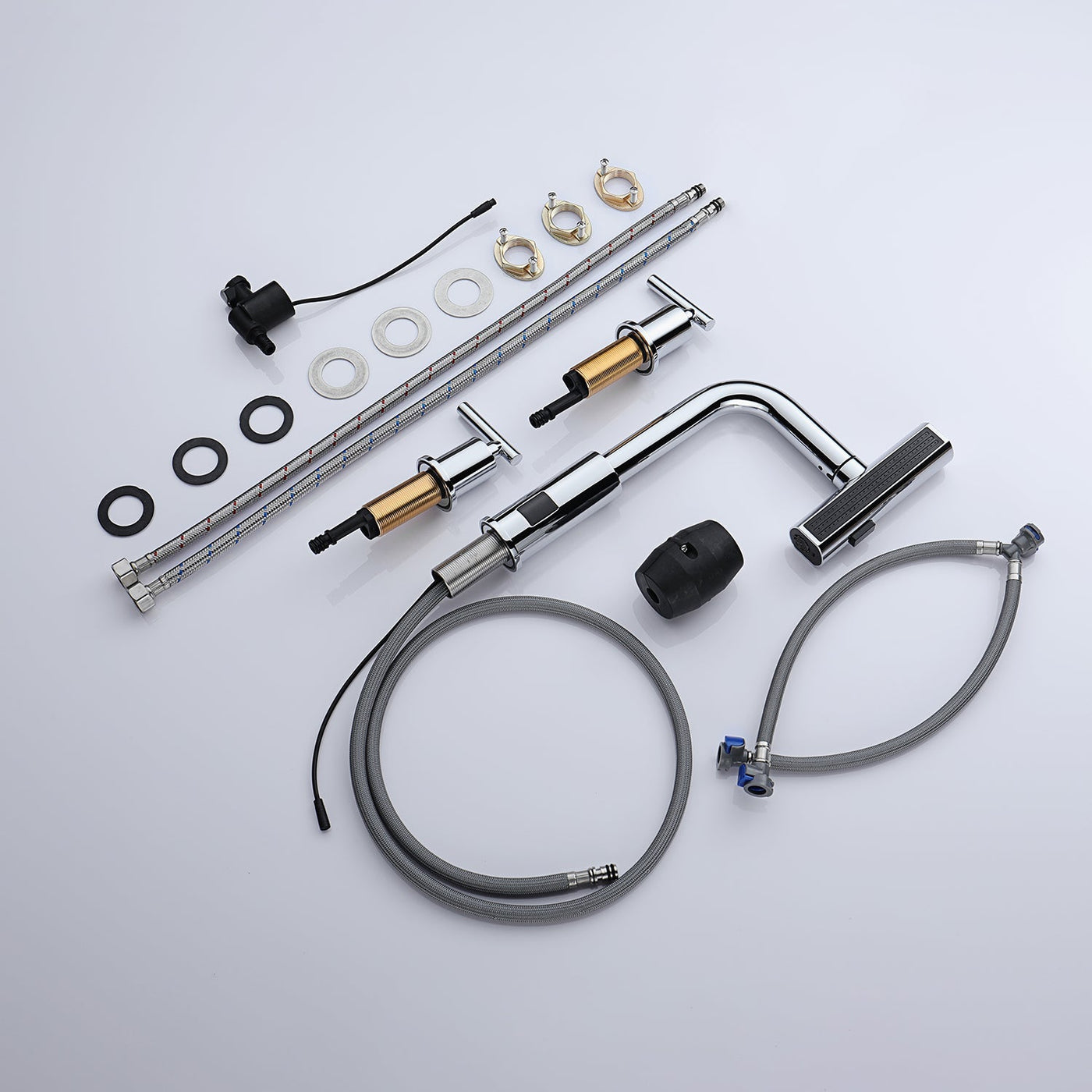 Metora Two-Handle Widespread Waterfall & Pull-Out Bathroom Faucet with Temperature Display-BFWS2401