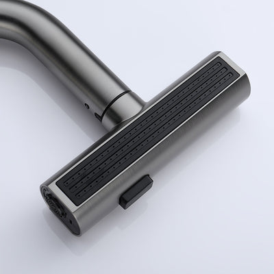 Metora Two-Handle Widespread Waterfall & Pull-Out Bathroom Faucet with Temperature Display-BFWS2401