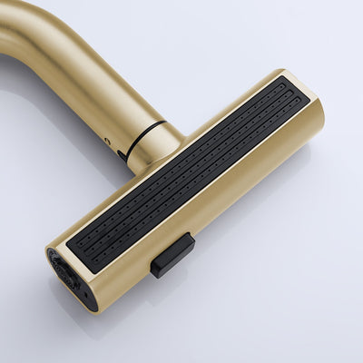 Metora Two-Handle Widespread Waterfall & Pull-Out Bathroom Faucet with Temperature Display-BFWS2401