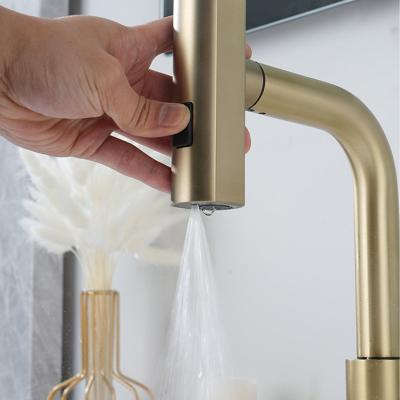 Recertified-Metora Two-Handle Widespread Waterfall & Pull-Out Bathroom Faucet with Temperature Display-BFWS2401-US