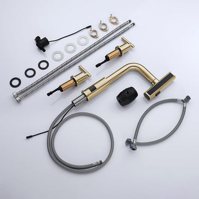 Metora Two-Handle Widespread Waterfall & Pull-Out Bathroom Faucet with Temperature Display-BFWS2401