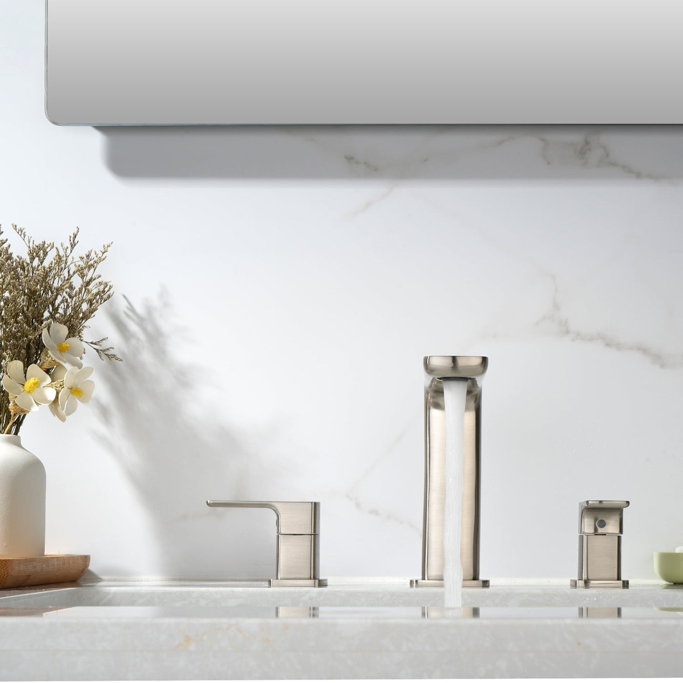 Metora Widespread 2-handle Bathroom Faucet with Temperature Display-BFWS2402