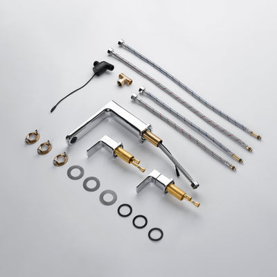 Metora Widespread 2-handle Bathroom Faucet with Temperature Display-BFWS2402