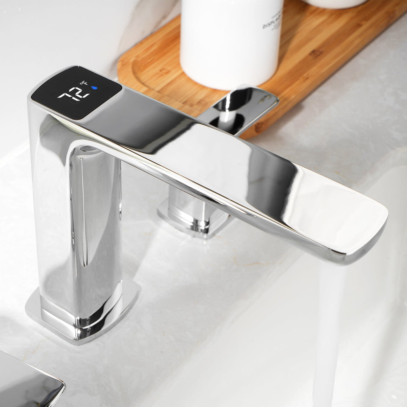 Metora Widespread 2-handle Bathroom Faucet with Temperature Display-BFWS2402