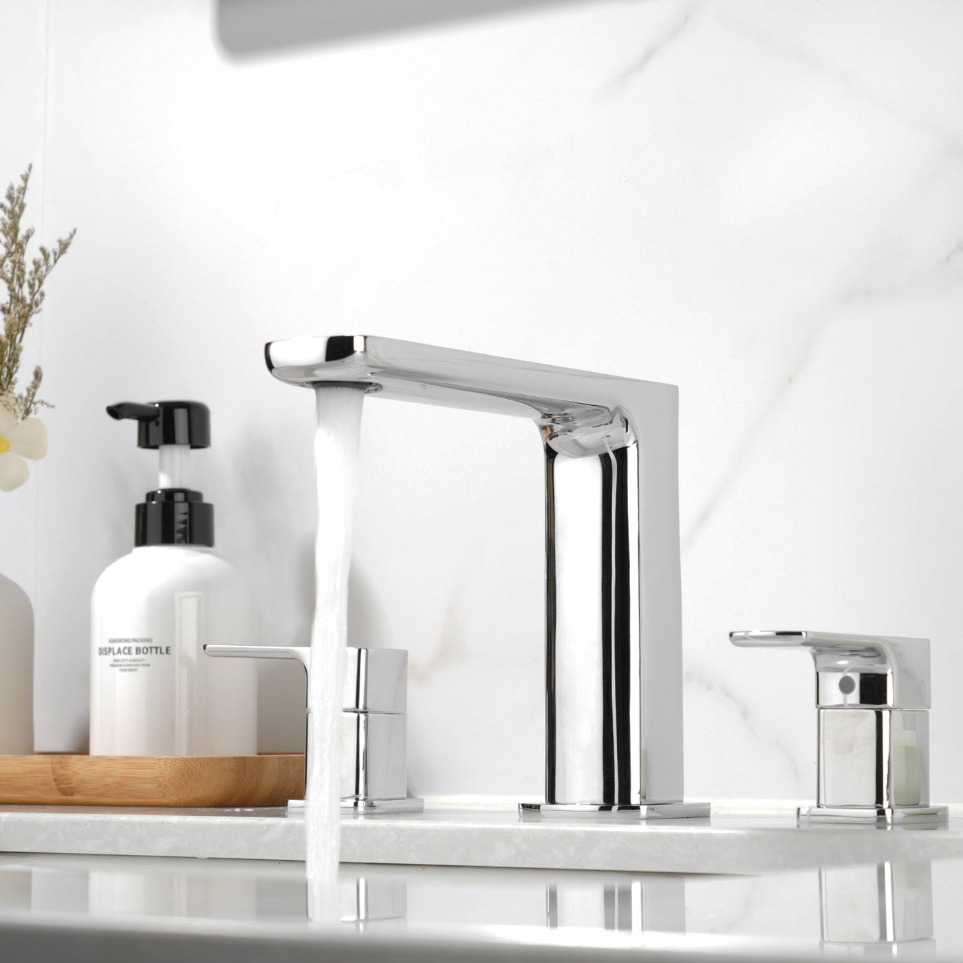 Metora Widespread 2-handle Bathroom Faucet with Temperature Display-BFWS2402