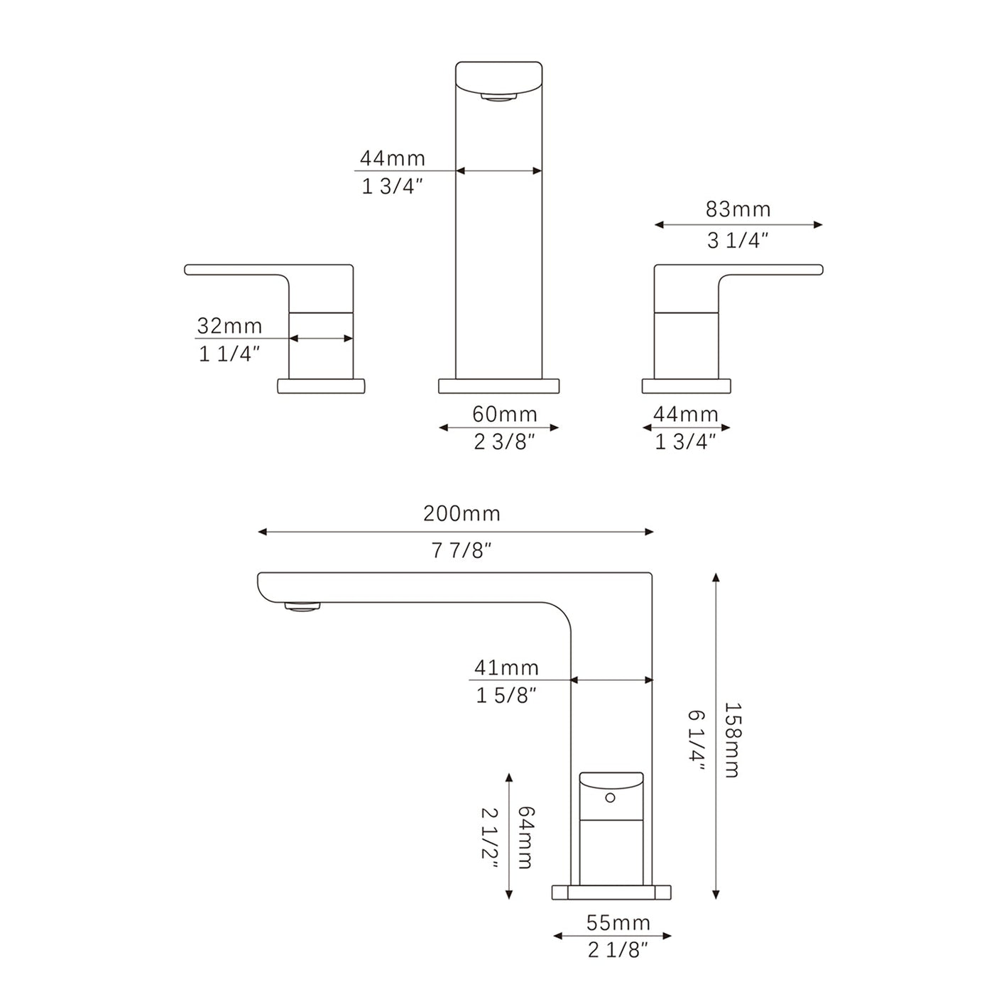 Metora Widespread 2-handle Bathroom Faucet with Temperature Display-BFWS2402