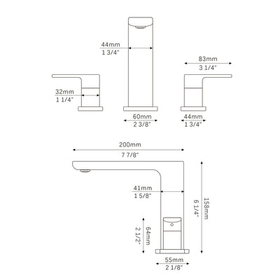 Metora Widespread 2-handle Bathroom Faucet with Temperature Display-BFWS2402